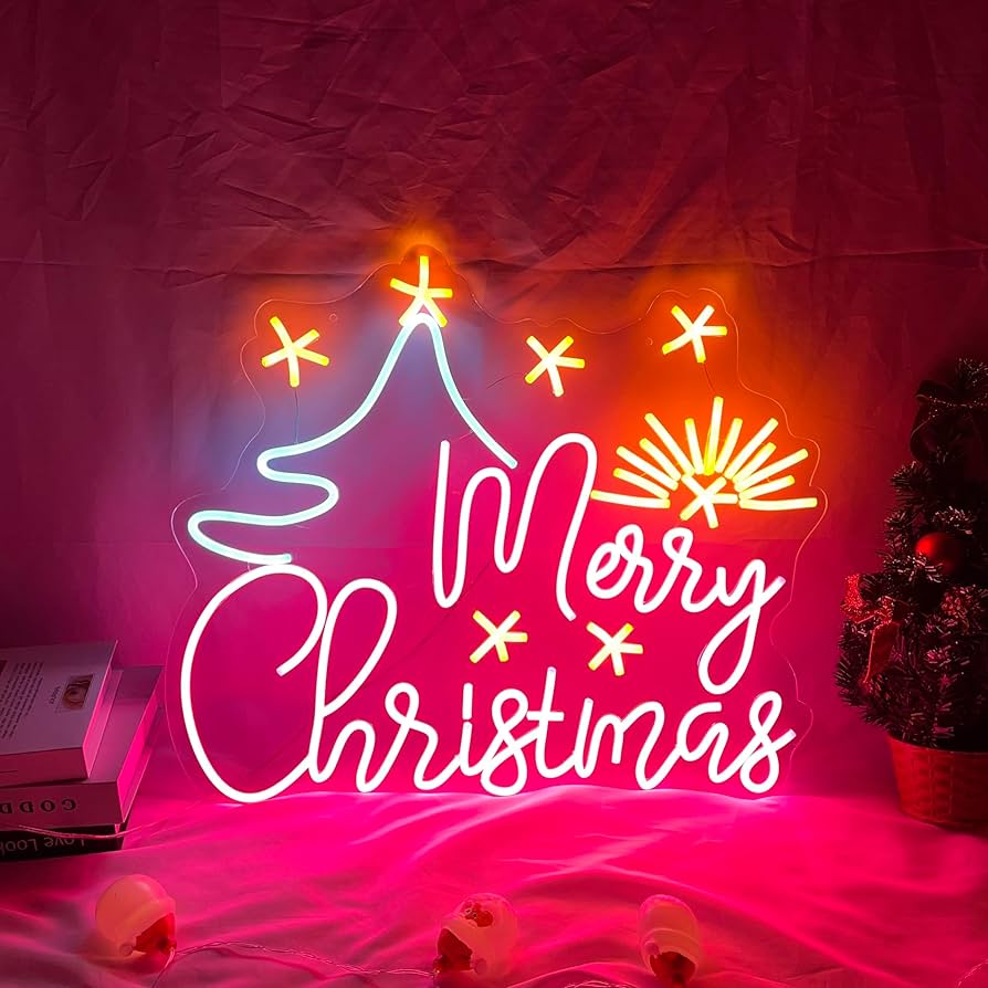 Amazon.com : IOKSBACU Merry Christmas Neon Sign for Wall